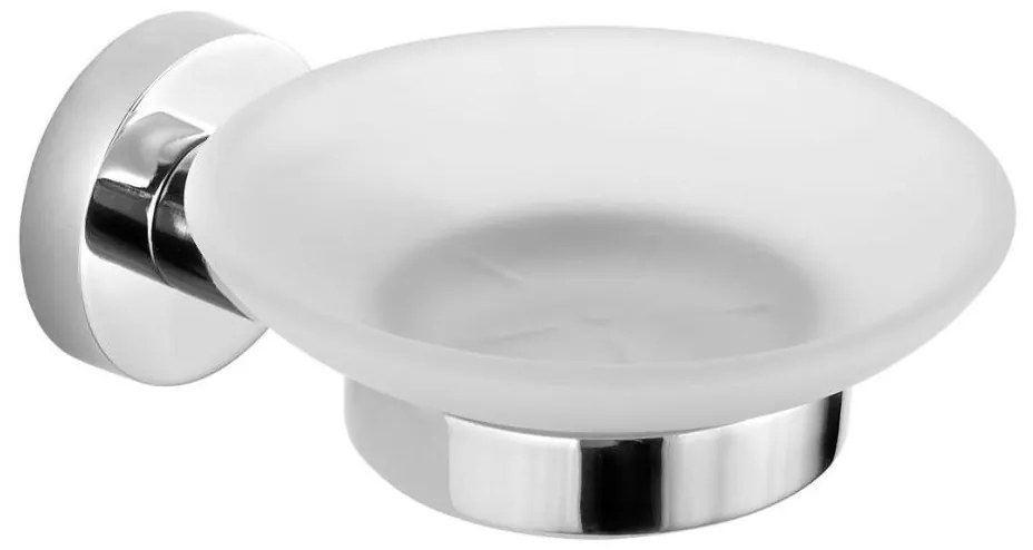 Aqualine - Portasapone a parete SAMBA bianco latte vetro/cromo lucido