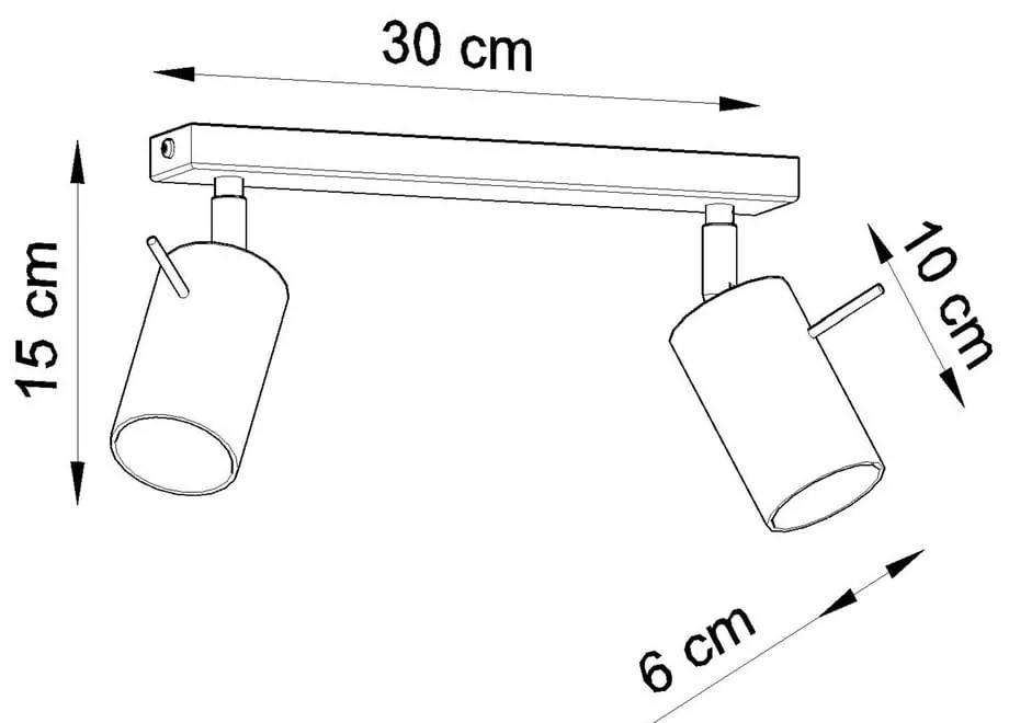 Faretto nero 8x30 cm Etna – Sollux
