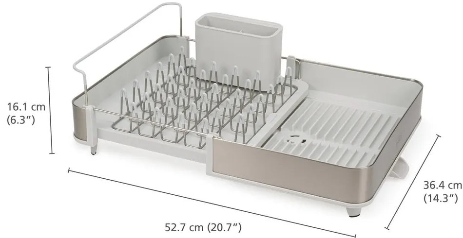 Scolapiatti in metallo argentato Extend - Joseph Joseph