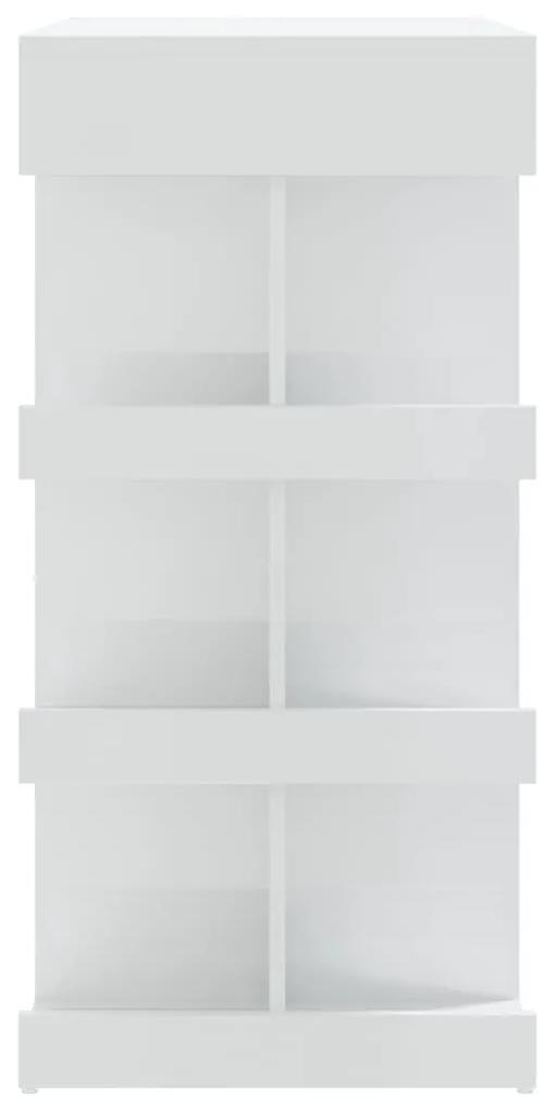 Tavolo da Bar con Ripiani Bianco Lucido 100x50x101,5 cm