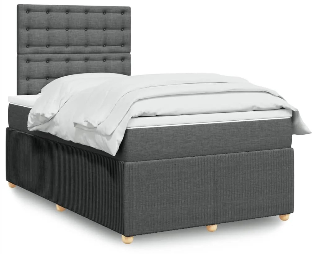 Giroletto A Molle Con Materasso Grigio Scuro 120x200 Cm Tessuto /