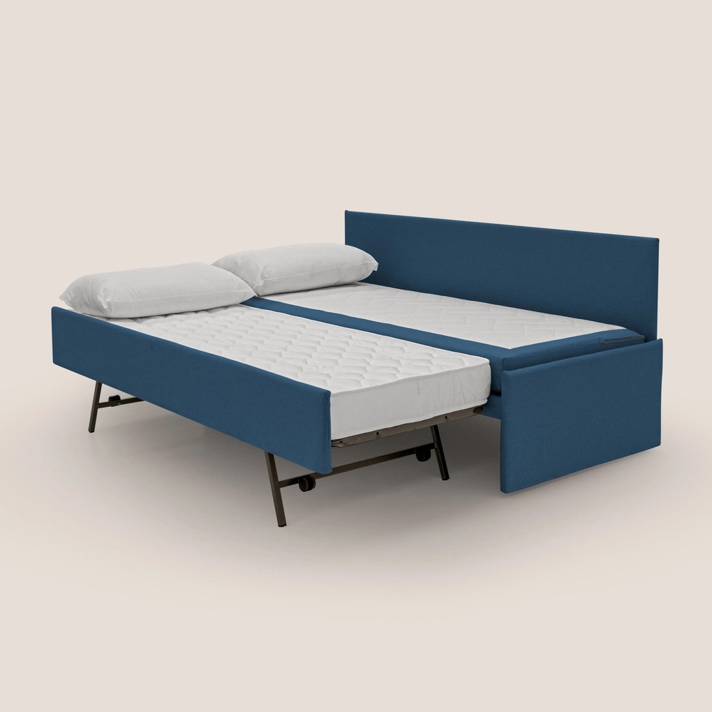 Naviglio Divano duplex con doppio letto in tessuto simil cotone impermeabile T13 blu