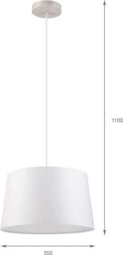 Lampadario su cavo AIDA 1xE27/60W/230V Ø 35 cm rovere/bianco