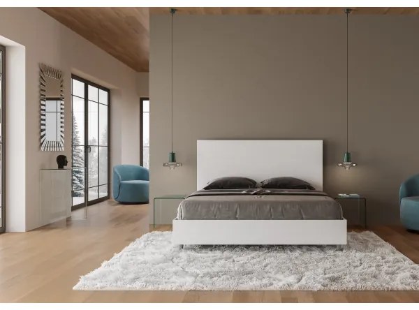 Letto matrimoniale contenitore 160x190 bianco frassino New Egos