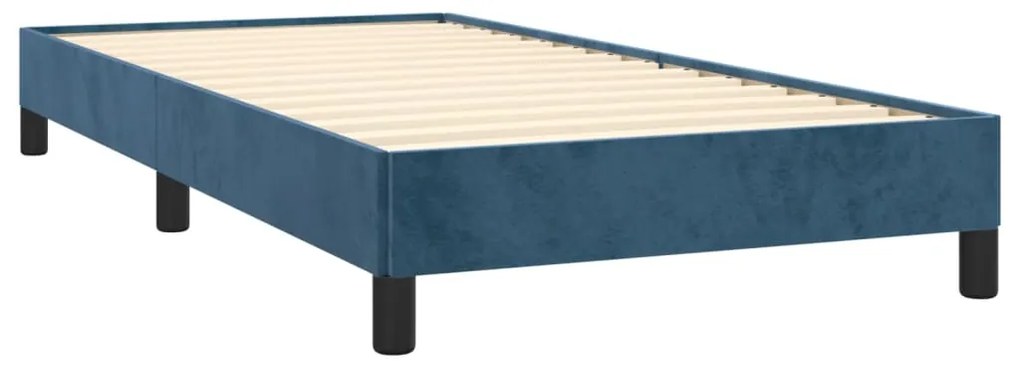 Giroletto a molle con materasso blu scuro 90x200 cm in velluto