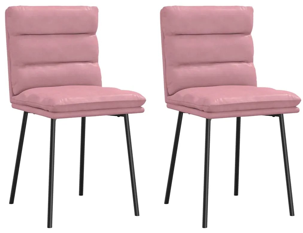 Sedie Da Pranzo 2 Pz Rosa İn Velluto /