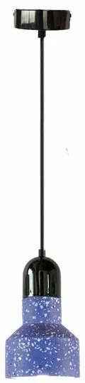 Lampadario a sospensione con filo TERRAZZO 1xE27/60W/230V diametro 12 cm blu