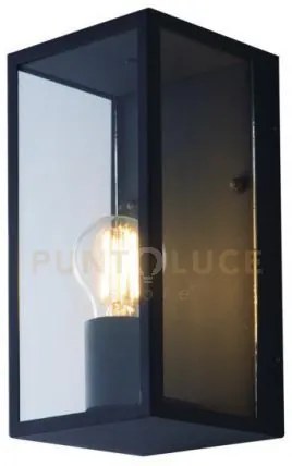 Applique mirage antracite 1 luce attacco e27 ip44 13x13x23cm in met...