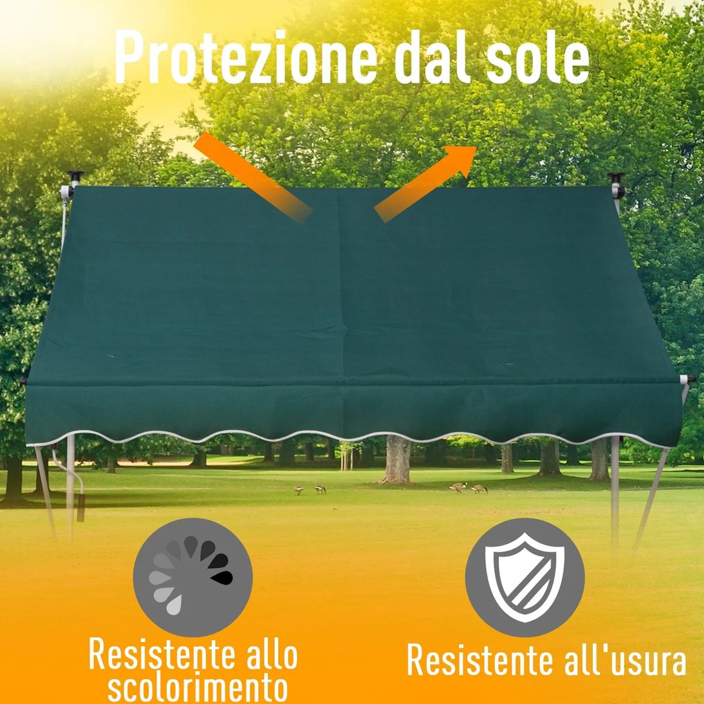 Tenda da Sole Avvolgibile 2x1,5m Verde...