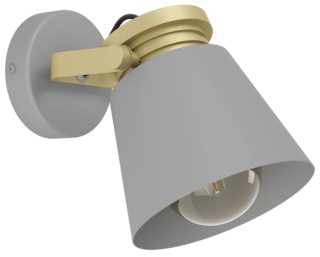 Spot Contemporaneo Twicken In Acciaio Grigio 1 Luce E27 28W Ip20