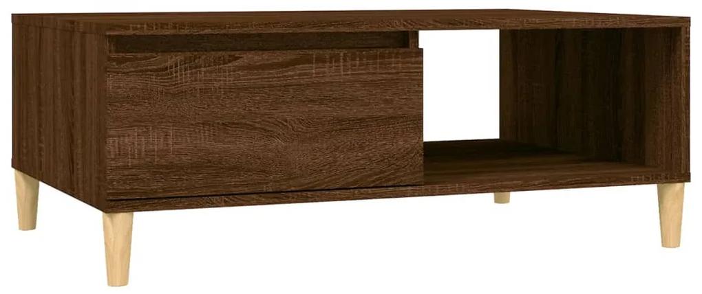 Tavolino da salotto rovere marrone 90x60x35 cm in truciolato
