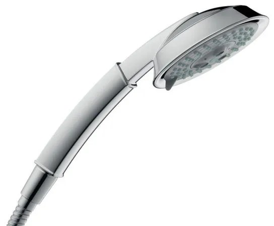 Soffione doccia HANSGROHE Raindance Classic 100 3j in abs cromo spazzolato L 11.9 cm anticalcare 3 getti