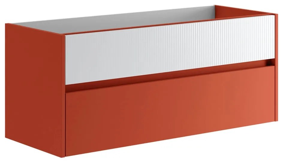 Mobile da bagno sospeso sotto lavabo L 119.5 x H 50 x P 45.5 cm bianco opaco, 2 cassetti Niwa