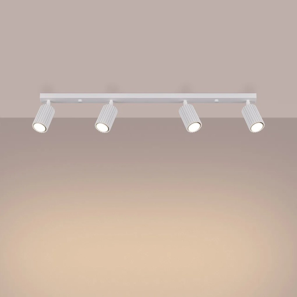 Plafoniera da soffitto 4xGU10 in Alluminio KARBON 4L