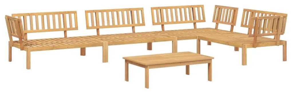 Set divano pallet da giardino 5 pz in legno massello di acacia