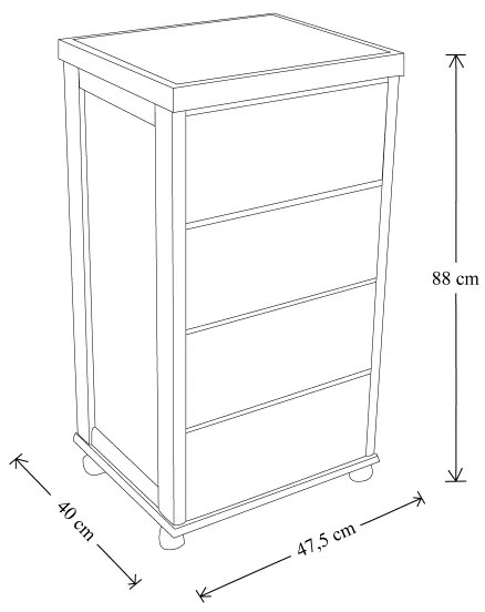 Carrello salvaspazio in legno faggio con cassetti LANDHELL Naturale