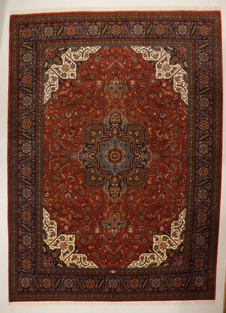 Tabriz Tappeto 410x300 (Iran) Annodato A Mano