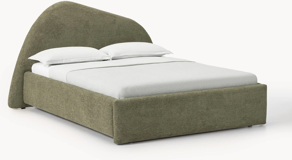 Letto imbottito in bouclé Gary