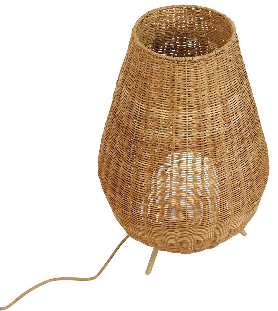 Lampada da terra in rattan dimmerabile IP65 con telecomando - Saona
