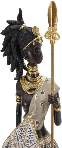 Masai Tribal Con Figlio Cm 11,5X8,5X46