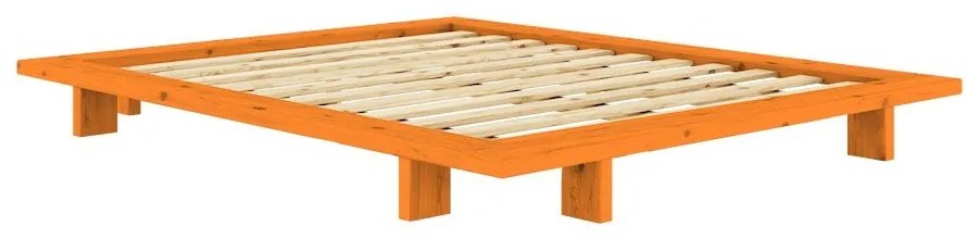 Letto matrimoniale arancione in pino massiccio senza testiera con rete inclusa 180x200 cm Japan – Karup Design