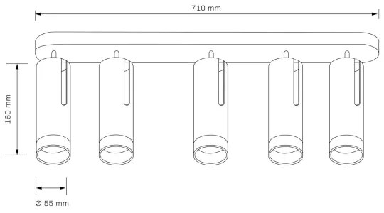 Faretto FADO 5xGU10/10W/230V bianco