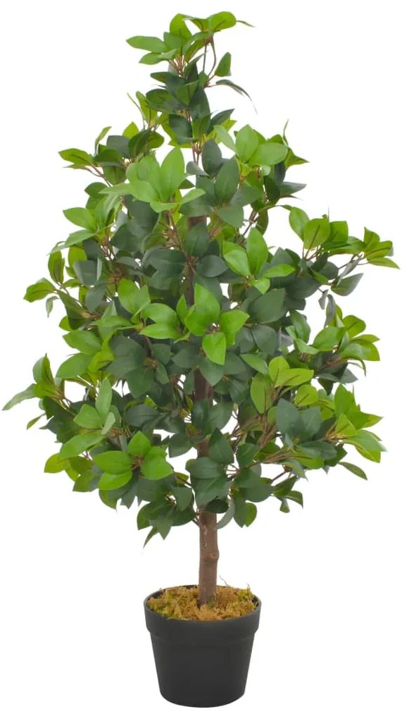 Albero Di Alloro Artificiale Con Vaso Verde 90 Cm /