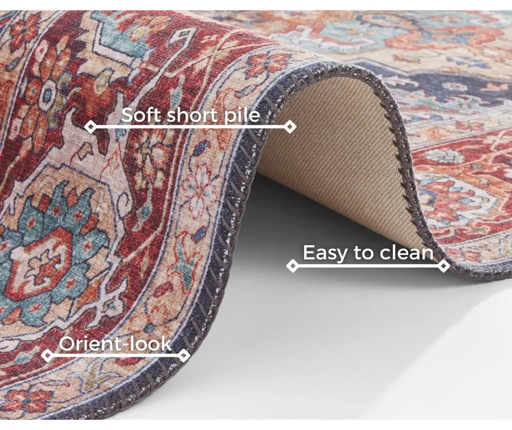 Tappeto blu scuro-rosso , 120 x 160 cm Sylla - Nouristan