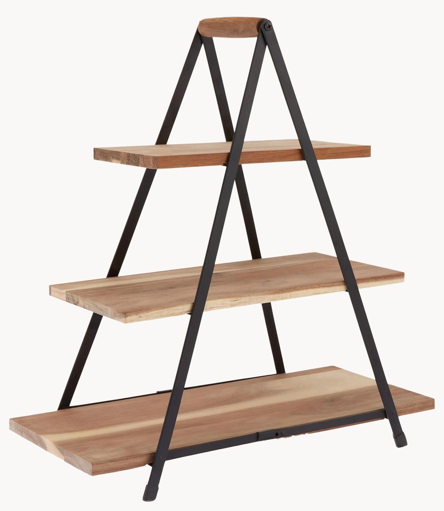 Alzatina con piani in legno di acacia Serve