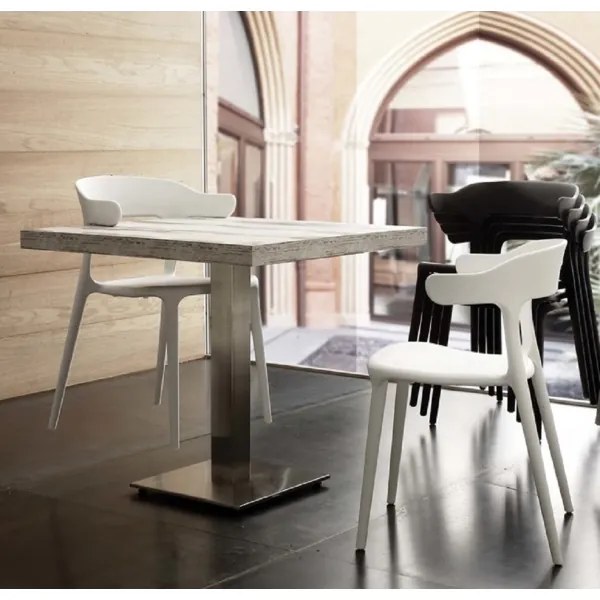 Sedia da cucina giardino con braccioli IDERIO Grigio 4 pezzi