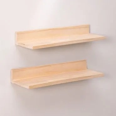 Set Di 2 Mensole Da Parete In Legno Di Pino Tydor ~60 Cm - Sklum
