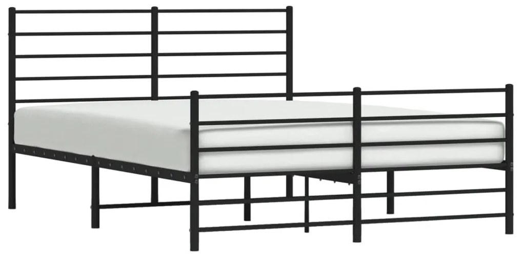 Giroletto con testiera e pediera metallo nero 150x200 cm