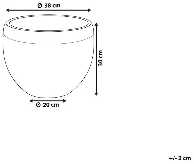 Vaso pietra bianco 38 x 38 x 30 cm ZAKROS Beliani