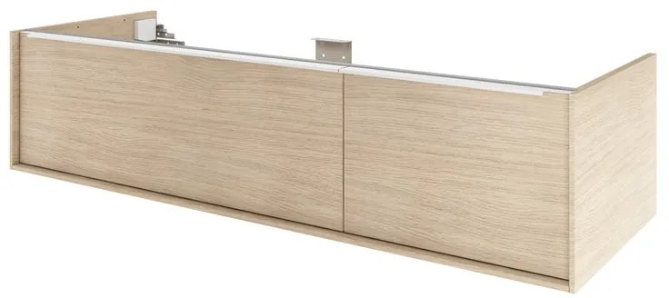 Mobile da bagno sospeso sotto lavabo L 135 x H 32 x P 48 cm quercia di campagna satinato, 1 cassetto SENSEA Neo