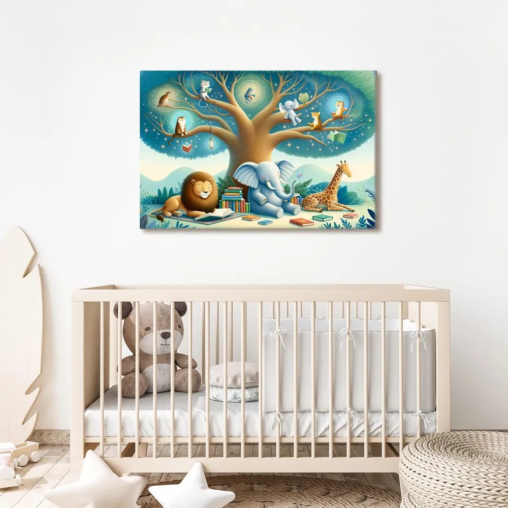 Quadro su tela – Lettura animale sotto l’albero