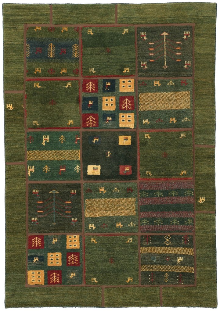 Gabbeh Tappeto 140 x 210 (Iran) Annodato A Mano