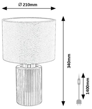 Rabalux 74045 - Lampada da tavolo GLOVY 1xE14/40W/230V grigia