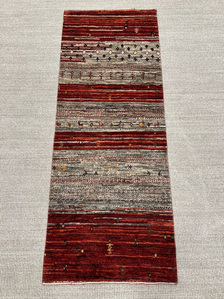 Loribaft Tappeto 160x60 Rosso (Iran) Annodato A Mano