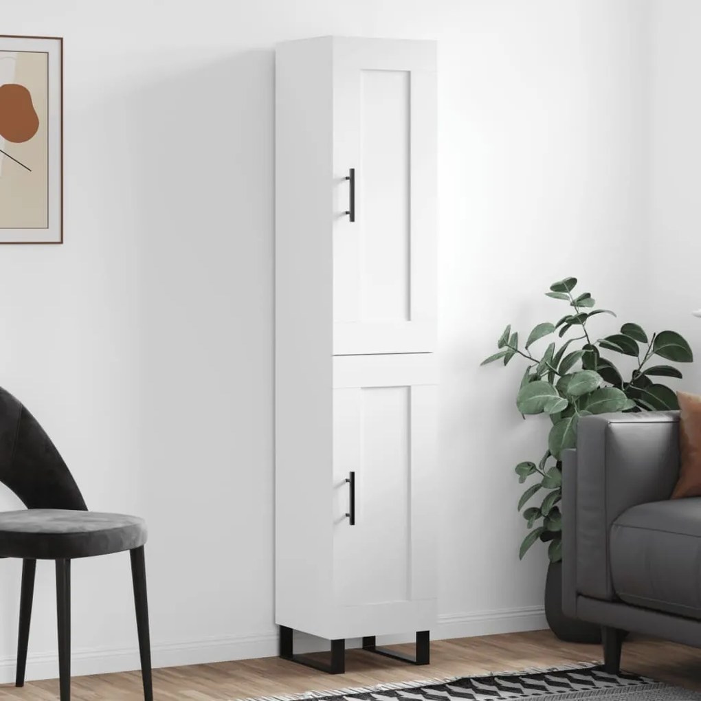 Credenza Bianca 34,5x34x180 Cm İn Legno Multistrato /