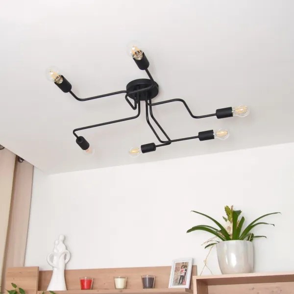 Lampadario a plafone LED TUBE 6xE27/15W/230V