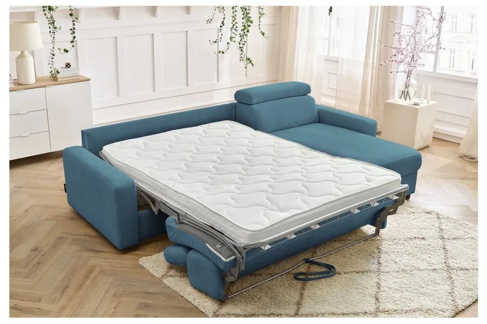 Divano angolare blu allungabile (con composizione variabile) Monaco – Bobochic Paris