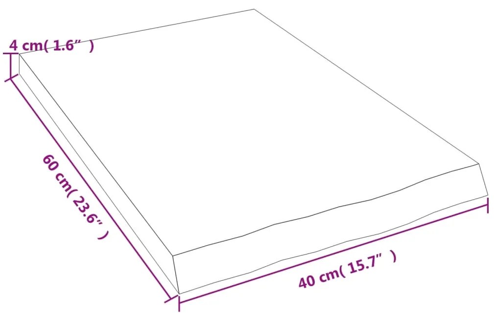 Ripiano muro grigio scuro 40x60x4 cm massello rovere trattato