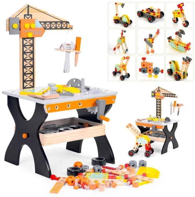 Laboratorio in legno per bambini, tavolo degli attrezzi ECOTOYS