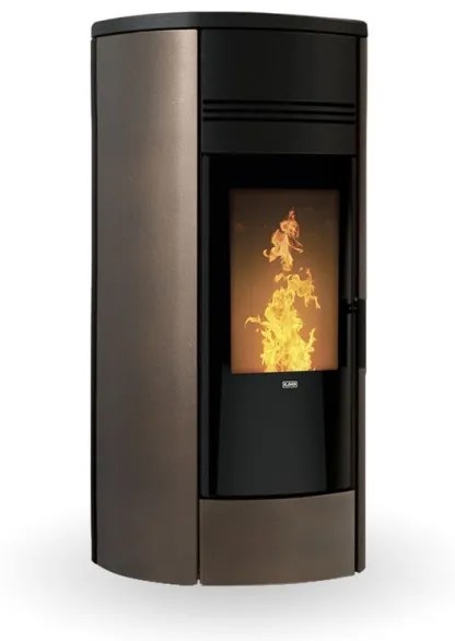 Termostufa A Pellet Idro 27 kW Style 220 Bronze Klover Design Tondo