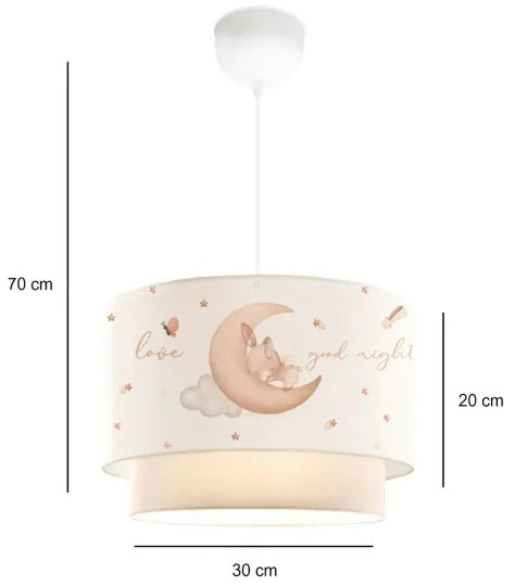 Lampadario per bambini CANDY 1xE27/40W/230V bianco/beige