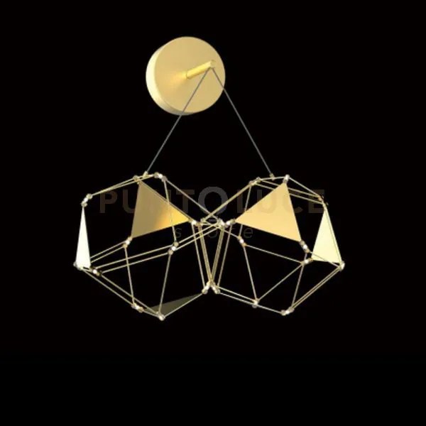 Lucciola pro lampada da parete con triangolo in metallo, ottone, le...