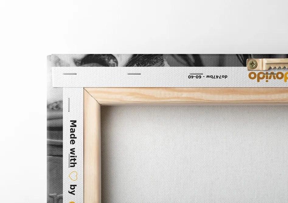 Quadro su tela – Statuette di angioletti sulla panchina in bianco e nero