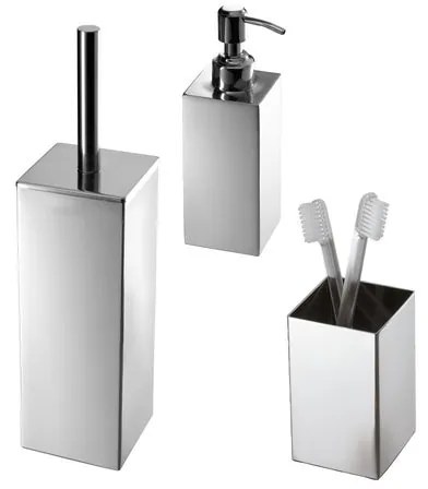 Set di accessori da bagno NEMESIA in inox cromo