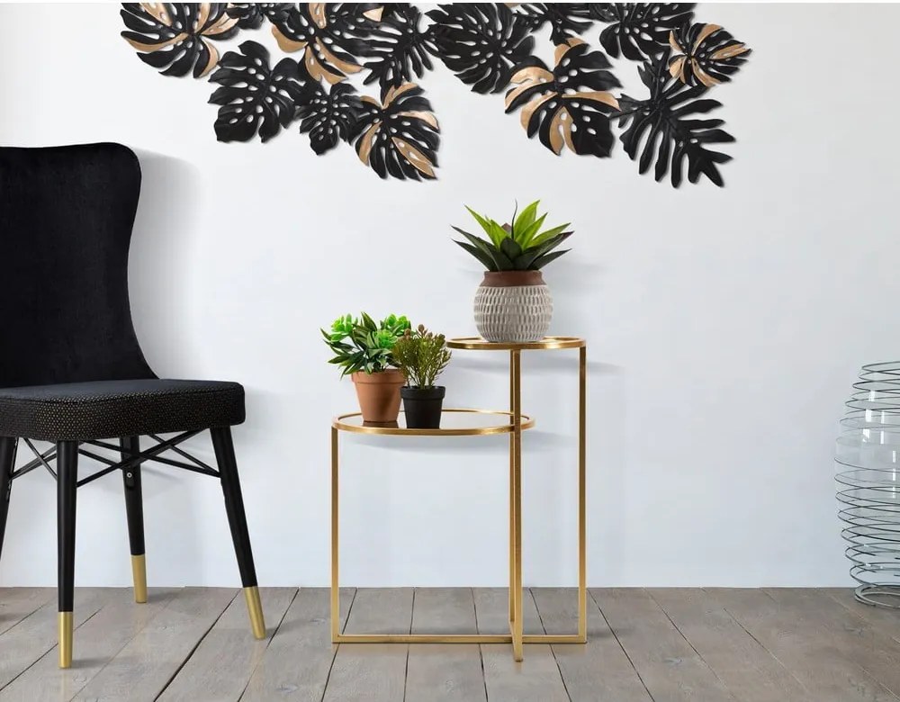 Tavolino rotondo in oro 40x50 cm - Mauro Ferretti