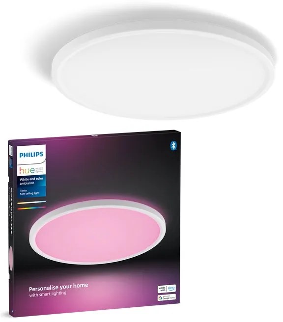 Plafoniera LED design Tento White&Color Ambiance 40 cm WH Ø  cm, luce con 3 temperature di colore dimmerabile, 3000 lumen PHILIPS HUE